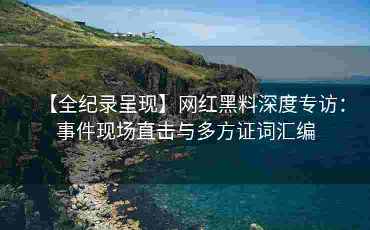 【全纪录呈现】网红黑料深度专访：事件现场直击与多方证词汇编